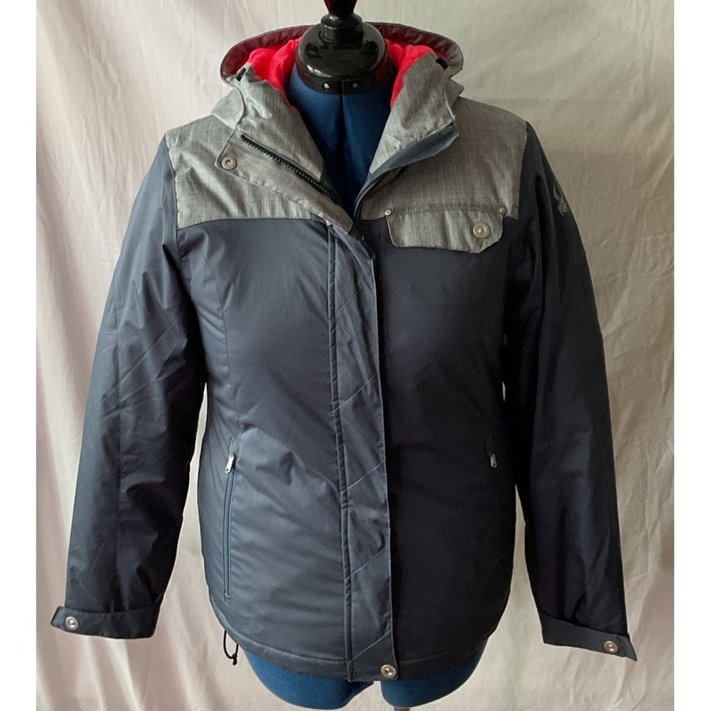 Spyder Womens Ski Snowboard Jacket Size 8 Grey Pink 5k XTL Technical Outerwear